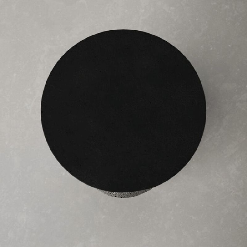 Round 1 Single Coffee Table Metal Cocktail Table with Cement Pedestal