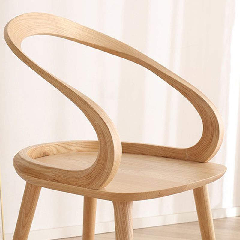 Traditional Arm Chair Open Back Wood Dining Room Chair for Kitchen