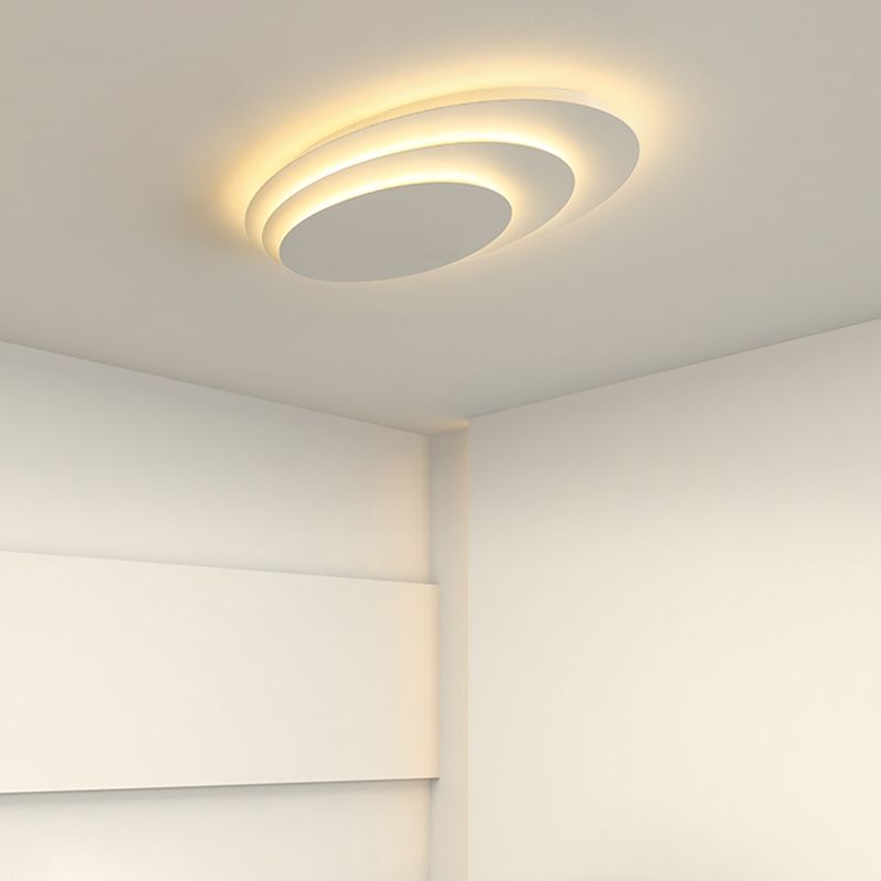 Lacquered Metal LED Flush Mount in Modern Concise Style Acrylic Geometric Ceiling Light in White