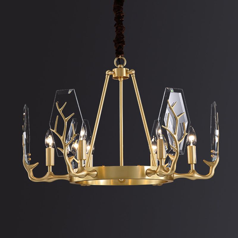 Deer Antler Metal Chandelier Light Fixture Vintage Living Room Chandelier Pendant Light