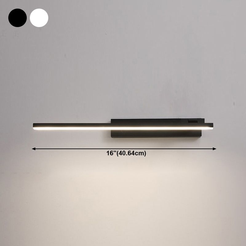 Metal Linear Mirror Light Fixture Minimalist Style LED Wall Mount Light Fixture