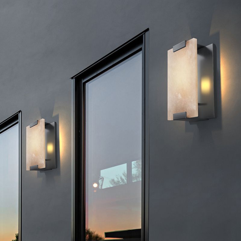 Post Modern LED Wall Sconce in Gold / Bronze Stainless Steel and Marble Wall Light