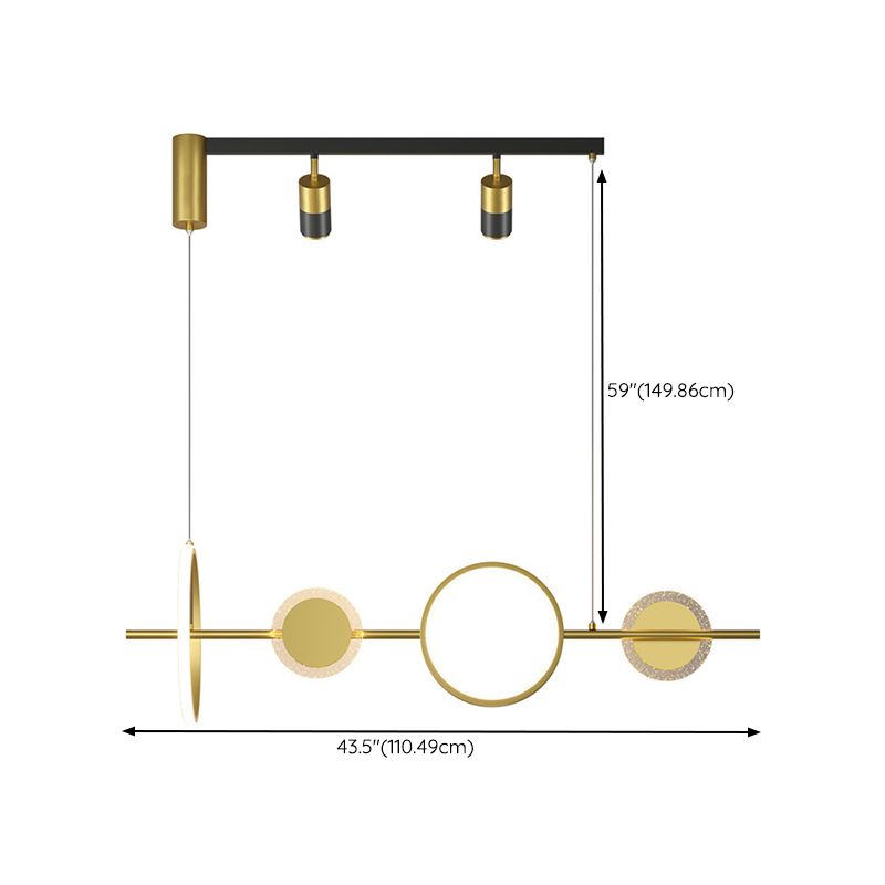 4/6-Light Modernism Golden Kitchen Island Lighting LED Ceiling Light for Foyer
