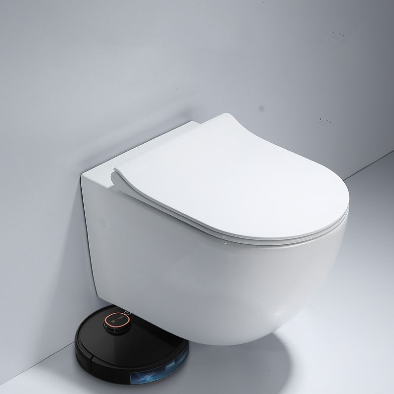 Modern White Siphon Jet Flush Toilet One-Piece Wall-mount Toilet for Bathroom