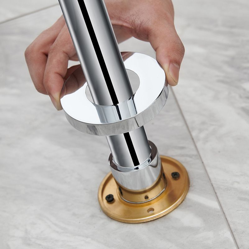 Modern Freestanding Tub Filler Copper Trim Floor Mounted Tub Filler