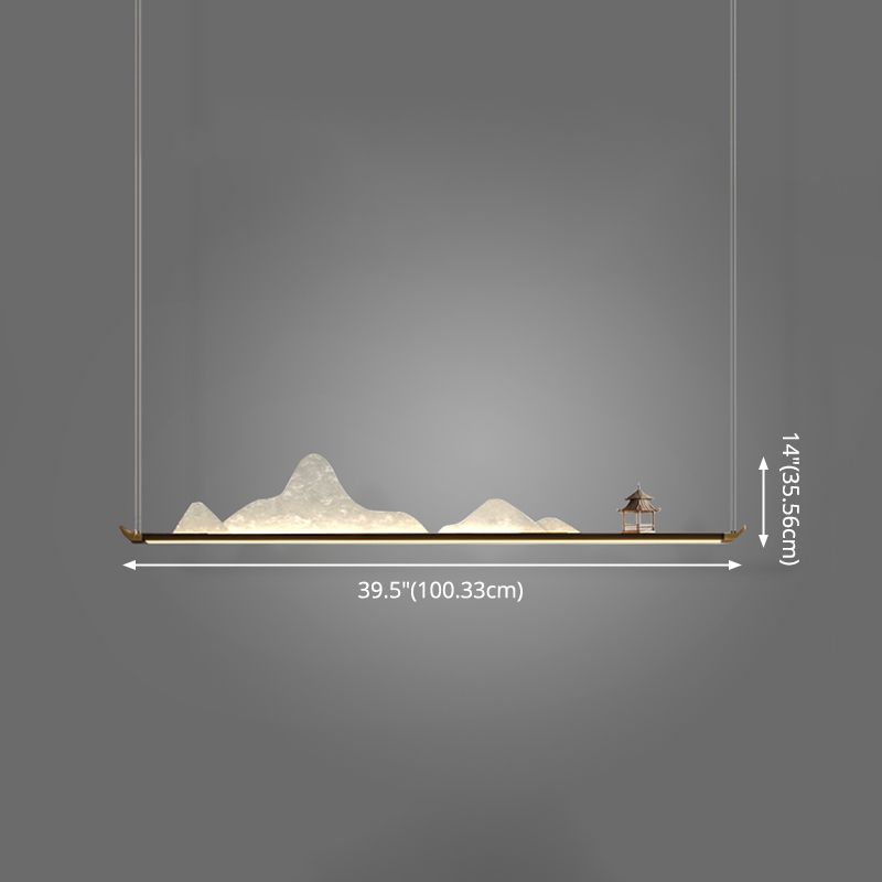 La lampe de lustre en métal moderne pendante île LED linéaire pour la salle de thé