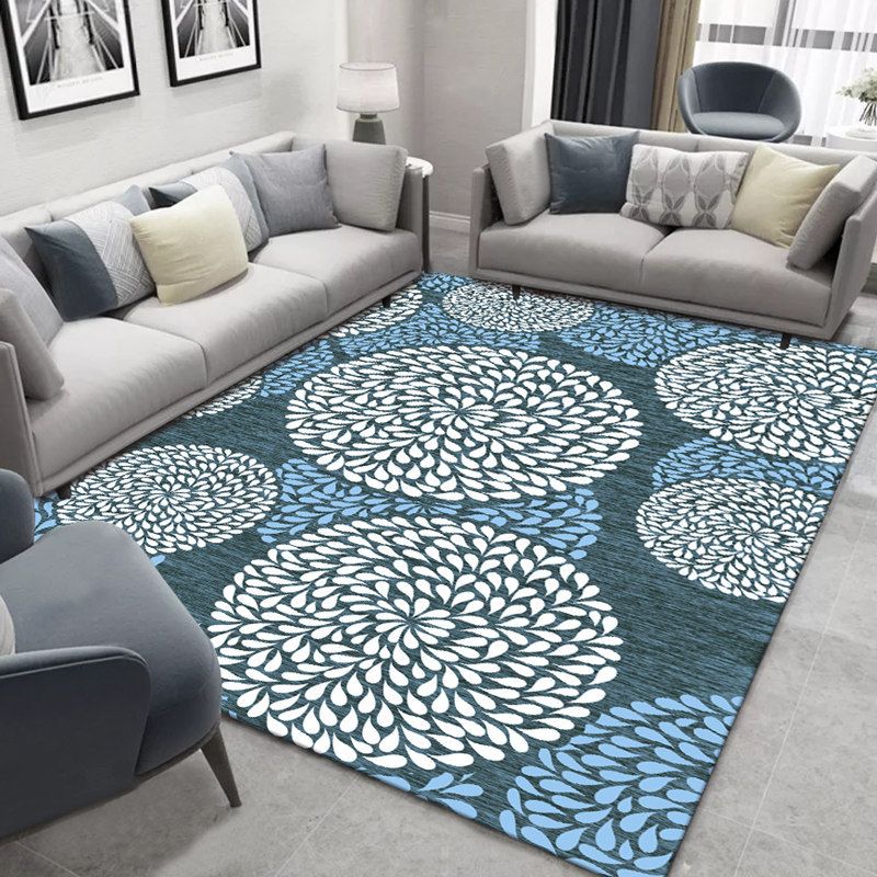 Creative Area Rug Abstract Pattern Rug Polyester Stain Resistant Carpet for Living Room
