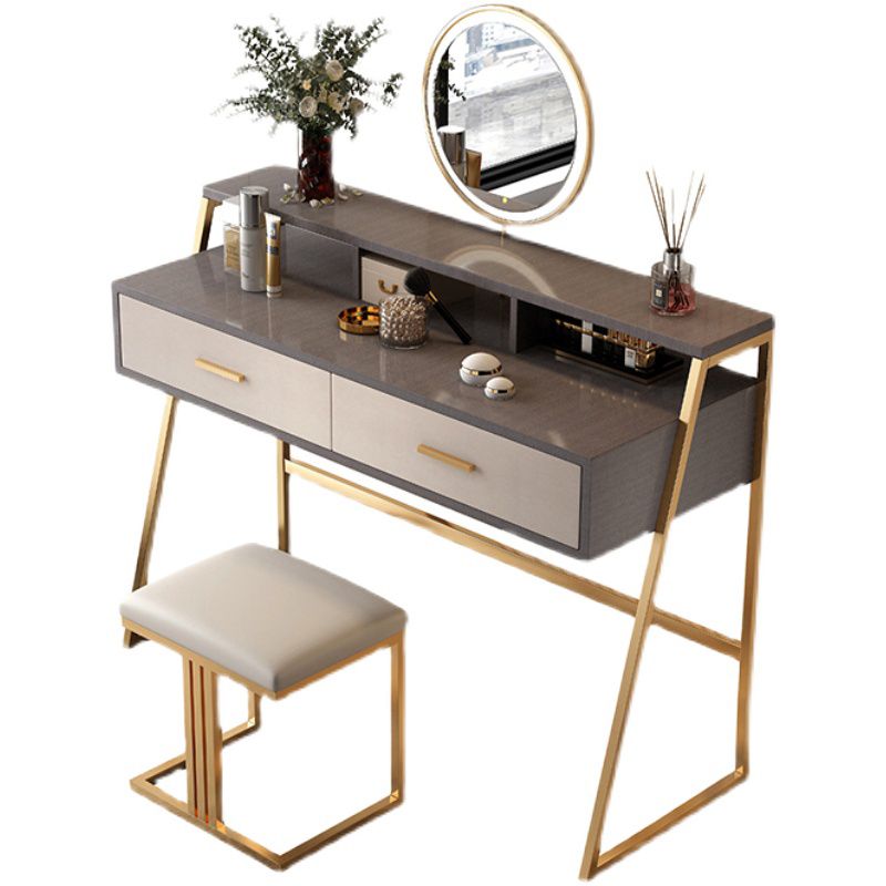 Bedroom Glam 2-Drawer Standing Storage Box Vanity Dressing Table