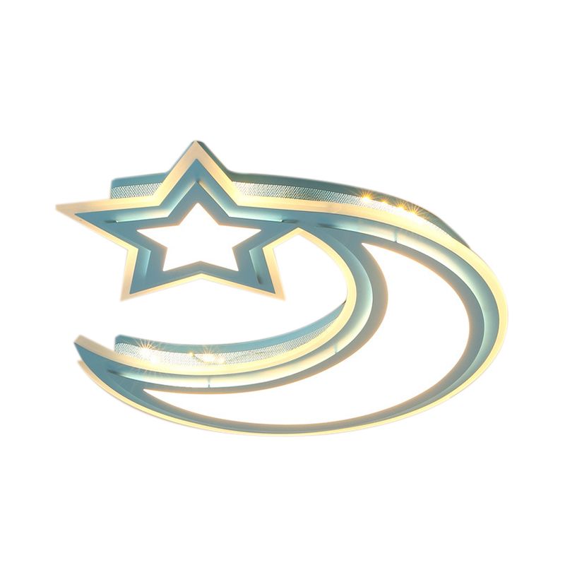 Crescent en Star Flush plafondlamp Cartoon acryl LED-plafondlamp voor meisjesjongensslaapkamer
