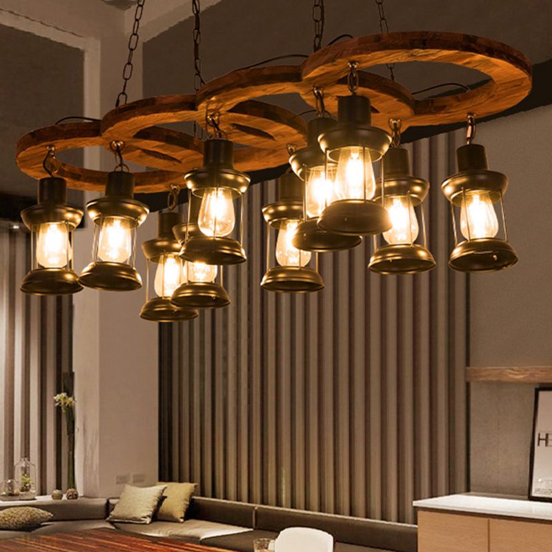 Black 10 lumières lustre luminaire