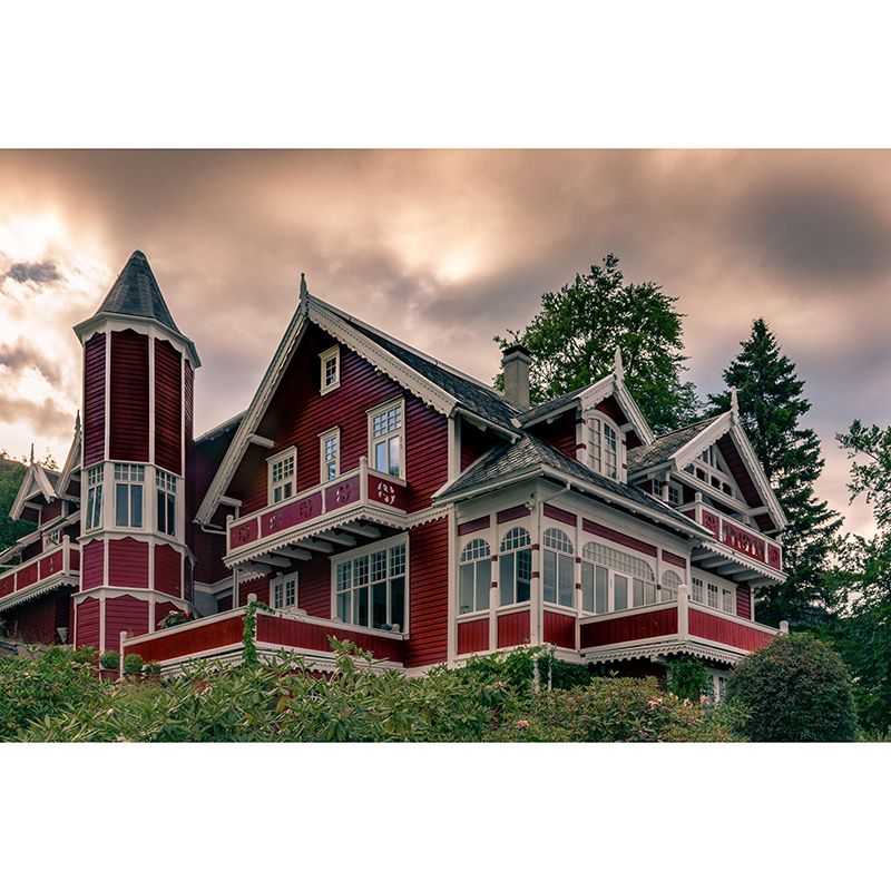 Buildings Photography Wall Mural Modernism Style Wall Decoration for Meeting Room