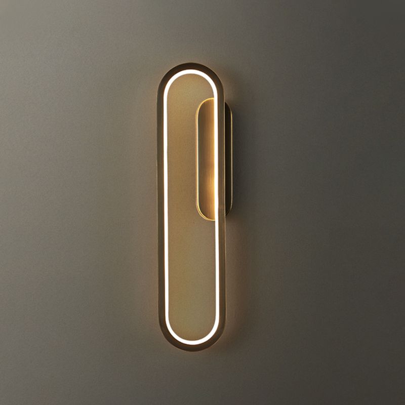 Oval Wall Sconce Lights Modern Wall Light Fixture Metal 1 Light Sconce Light Fixture
