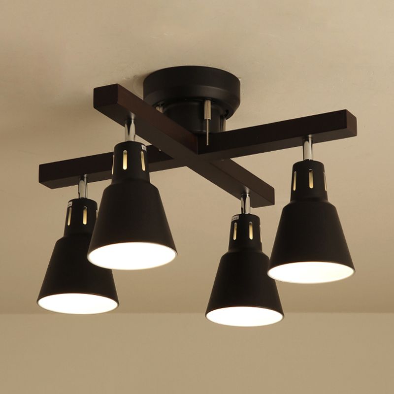 MONOCHROME BEAU SUBSEMBLE SEMI FLUX PLADIER LIGHT 4 LIGLES MODERNE METALLIQUE PLAFIQUE POUR LA CHAMBRE