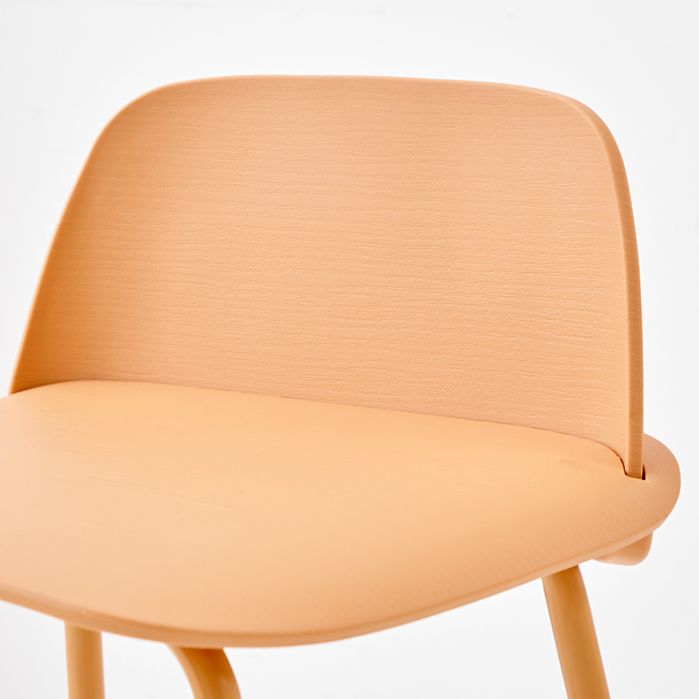 Indoor Glam Armless Low Back Bar Stool Plastic Stool with Steel Legs