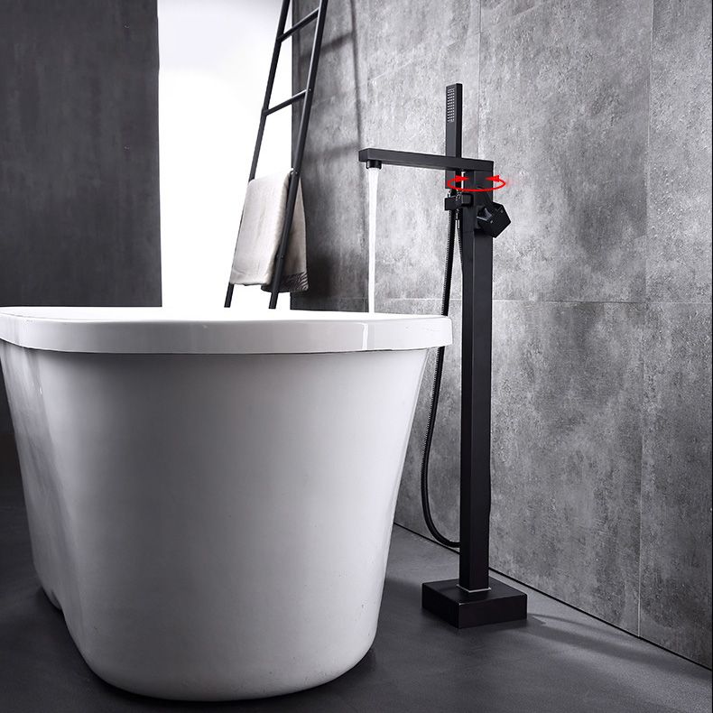 Modern Freestanding Tub Filler Trim Copper Floor Mounted Freestanding Bathtub Faucet