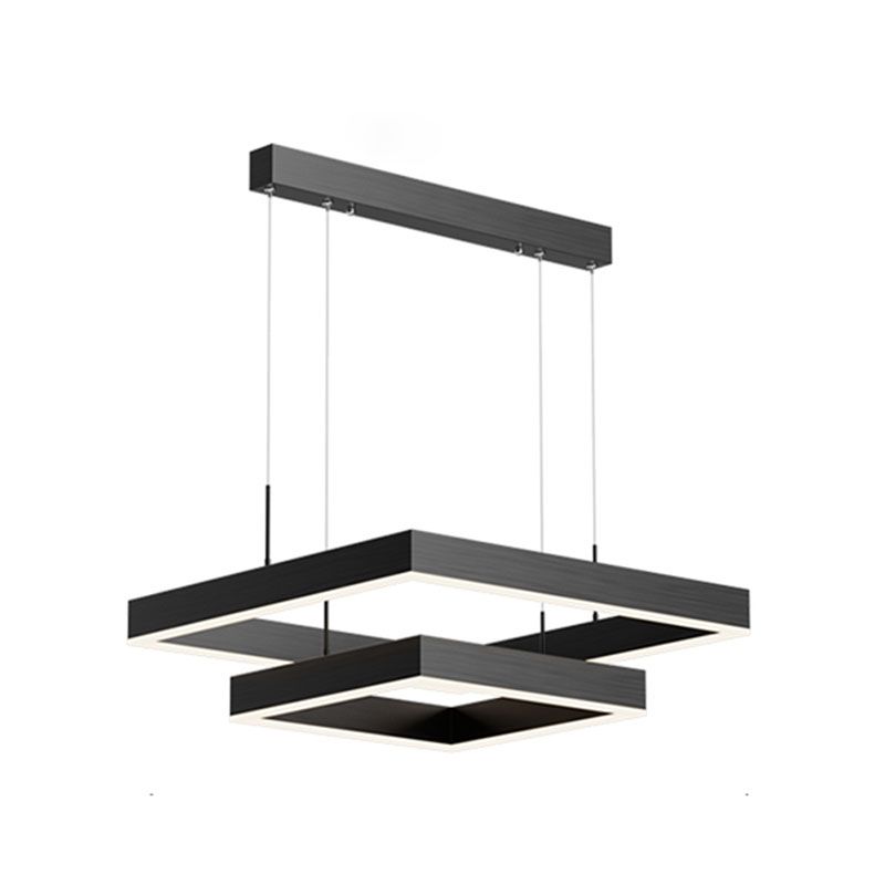 Multiple Squares Hanging Pendant Lights Modern Led Chandeliers Metal Chandelier