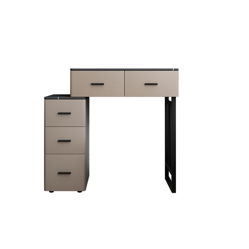 Mirrored Vanity Table and Stool Set 25.59" Wide Stone Top Vanity Desk