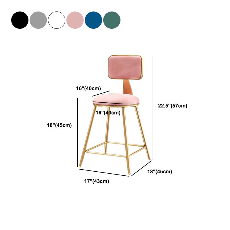 Nordic Glam Bar Stool Round Bar Stool for Home with Metal Legs