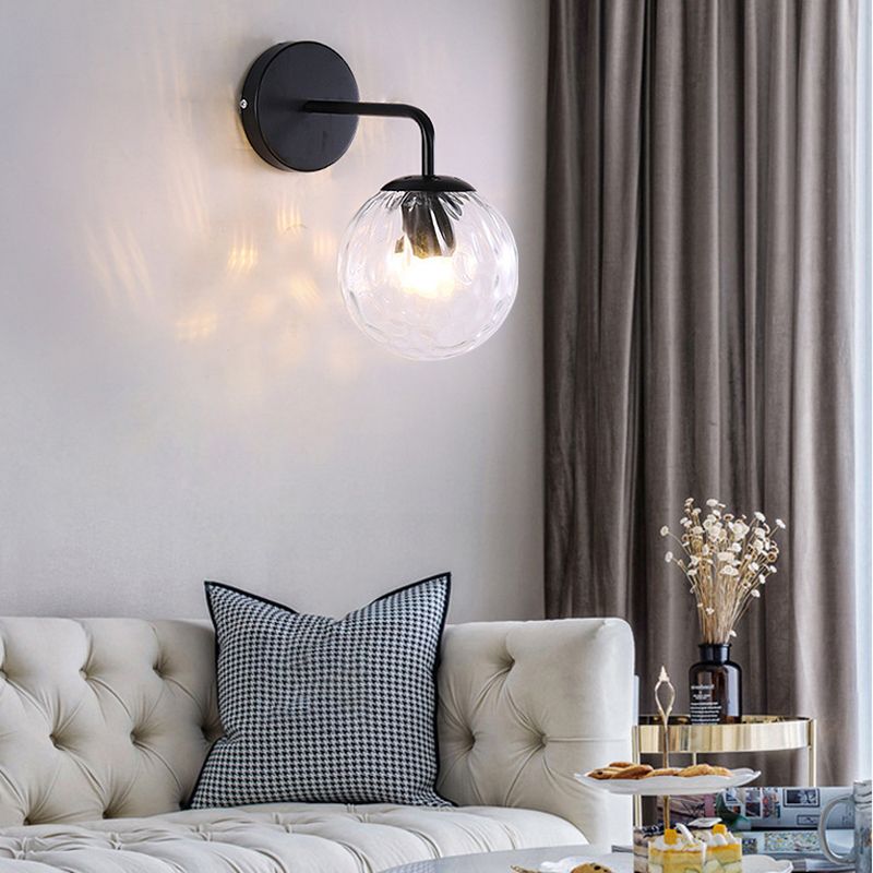 Minimalist Style Wall Sconce Lighting Glass Ball Shade Wall Lighting Fixtures