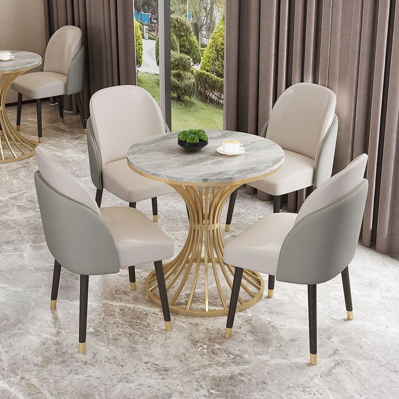 Traditional Luxury Dining Table Sintered Stone Pedestal Table for Dining Room