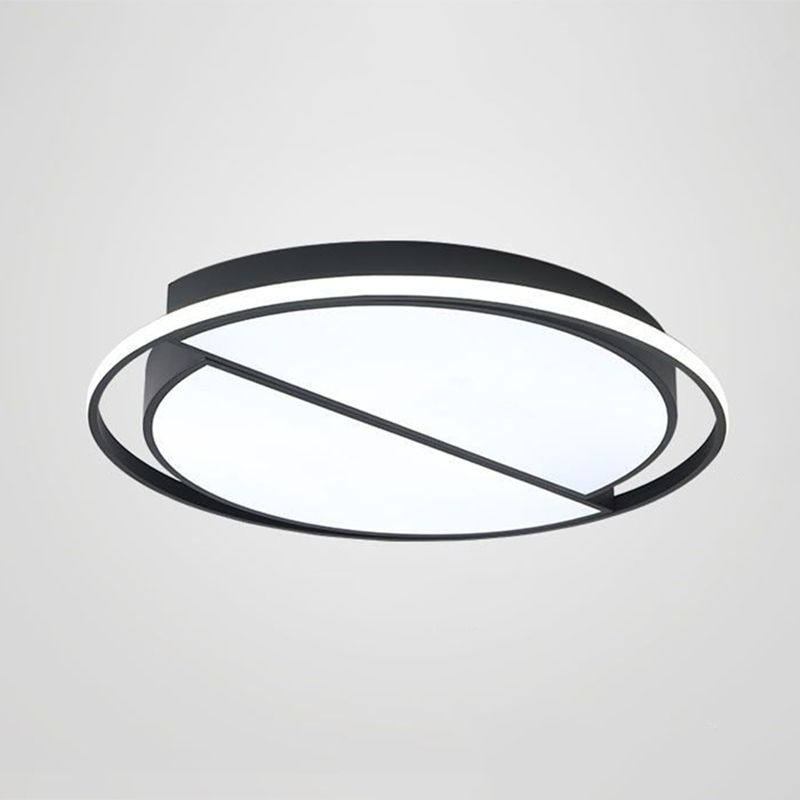 Noir épissure rond LED encastré métal moderne encastré plafonnier pour étude