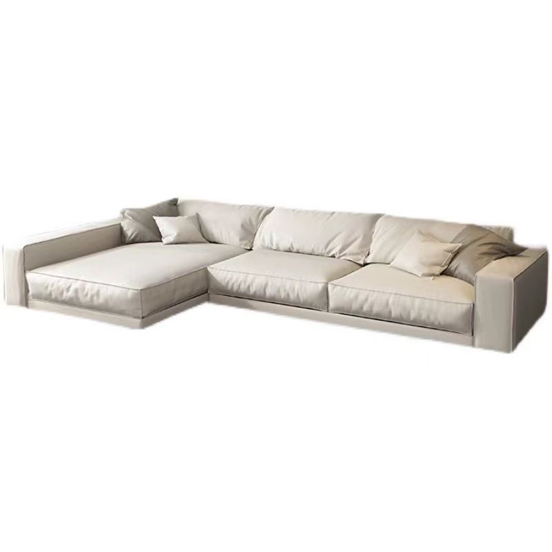 Square Arm Sectional Sofa Contemporary 3-seater Leather Sectional