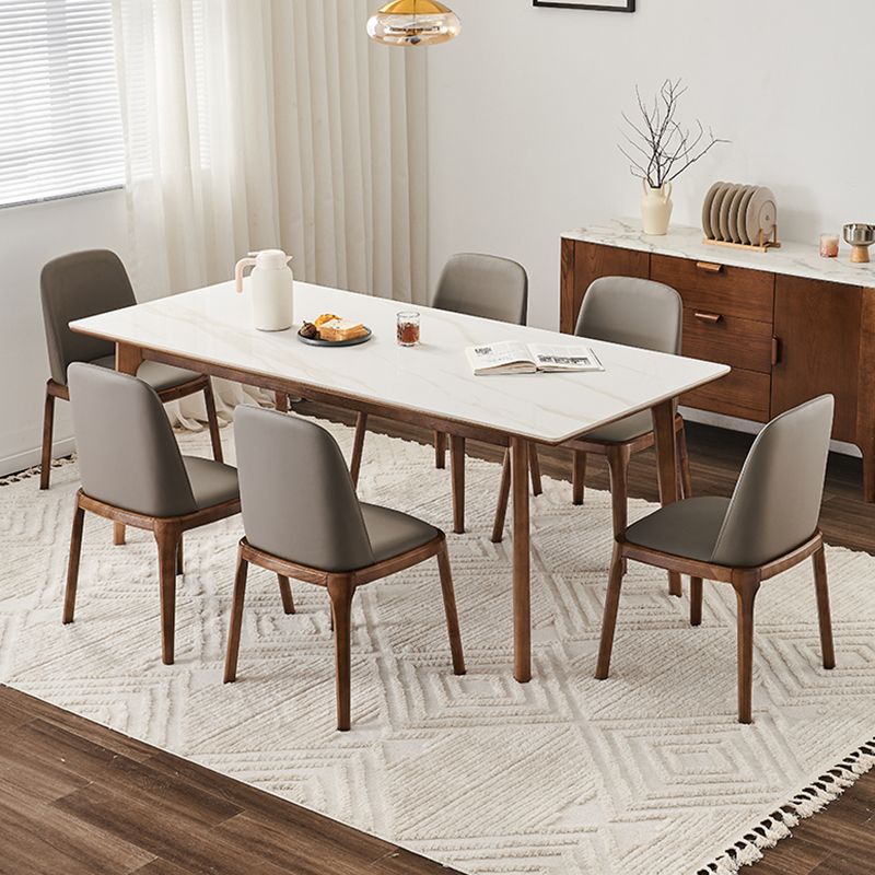 1/4/6/7/9 Pcs Modern Style Rectangle Stone Standard Height Dining Table Furniture