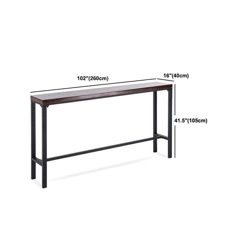 Industrial Rectangle Solid Wood Bar Table Set 1/5 Pieces Counter Table with High Stools