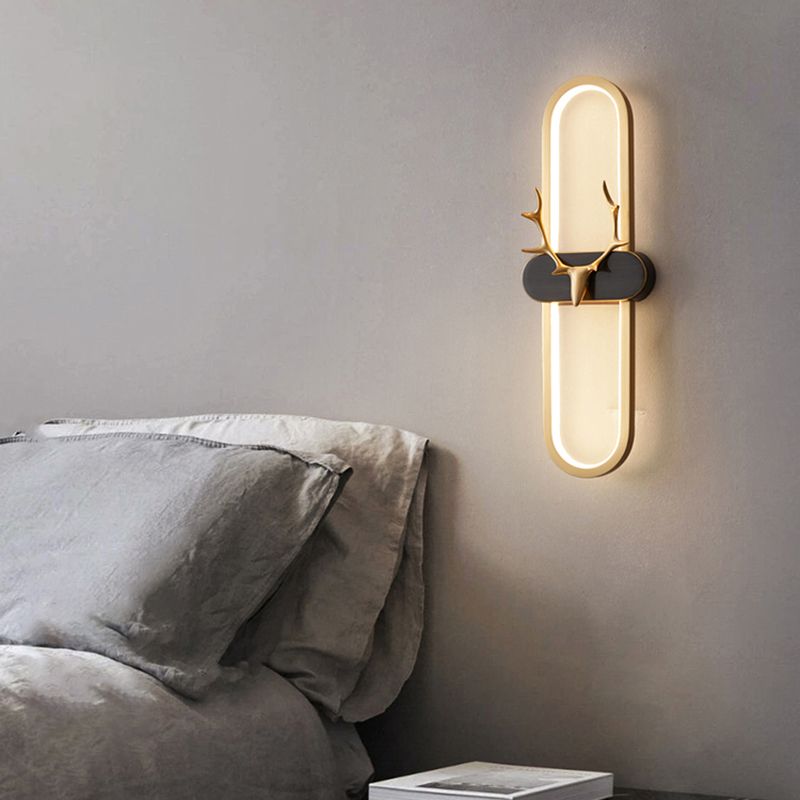 Copper Antlers Wall-Mounted Light Metal Wall Light Sconces for Bedroom