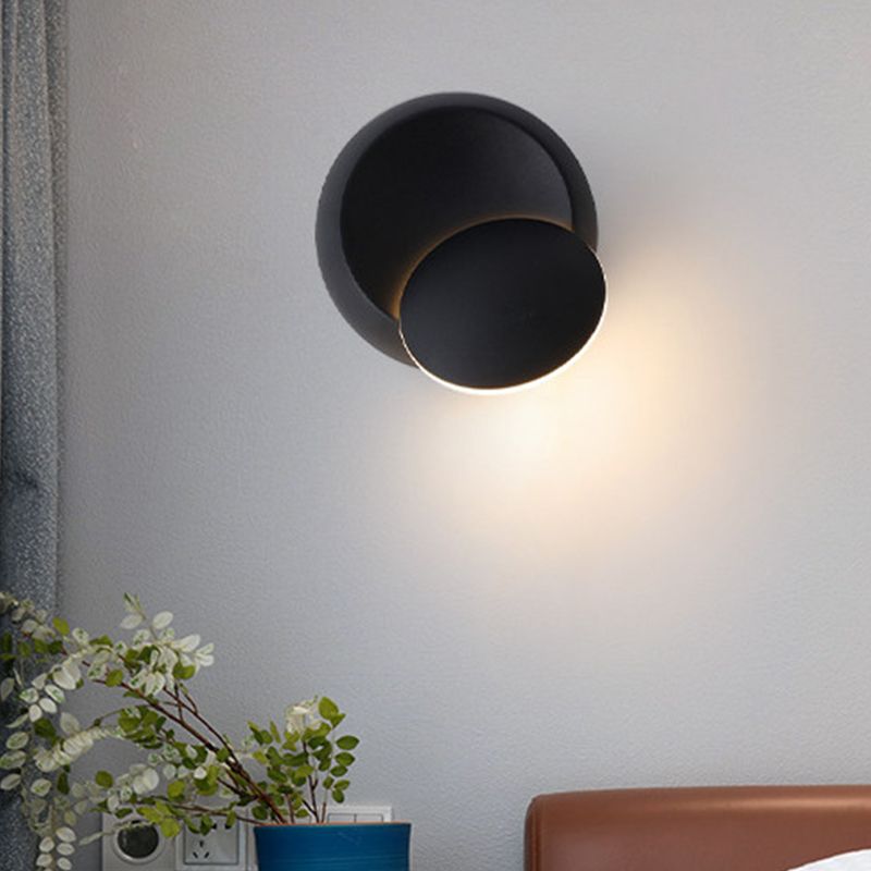 Modern Metal Rotatable Wall Light Round 6.5" High LED Wall Sconce for Living Room