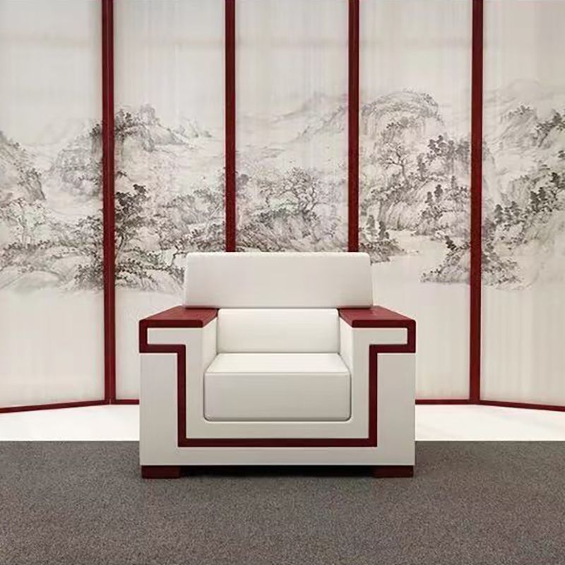 Weißes zeitgenössisches Quadratarm Standard -Sofa für Wohnzimmer, Bonusraum