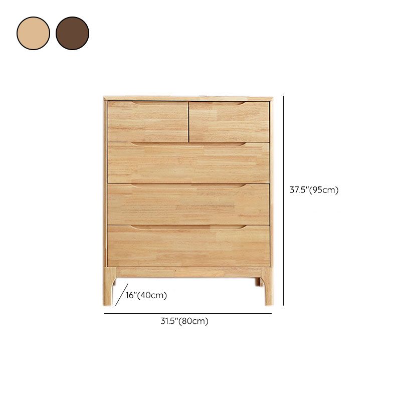 Rubber Wood Contemporary Storage Chest Bedroom Chest with Drawers