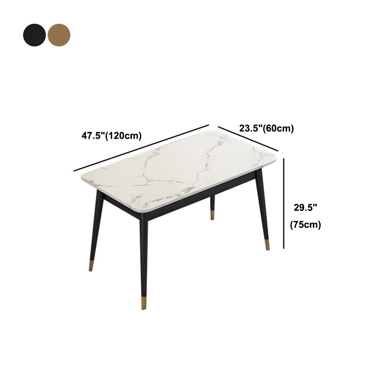 Modern Style Rectangle Stone Table Standard Height Dining Table with 4 Legs