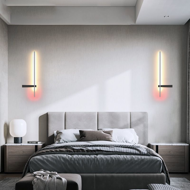 1 Light Metal Linear Wall Lighting Modern Style Wall Mounted Light Fixture