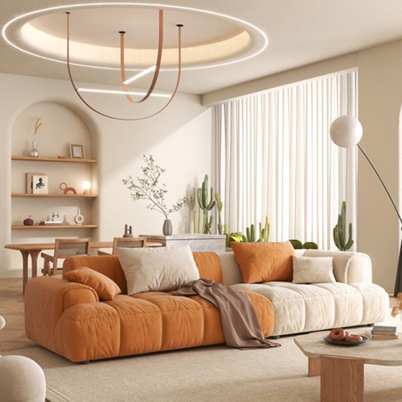 25.6" H Scandinavian Sectional Sofa L-Shape Fabric Sectional