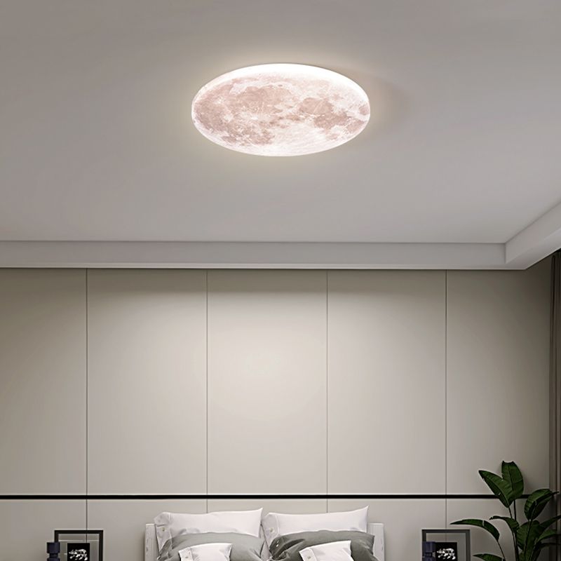 Moon Ceiling Light Fixture Contemporary LED Flush Mount for Bedroom