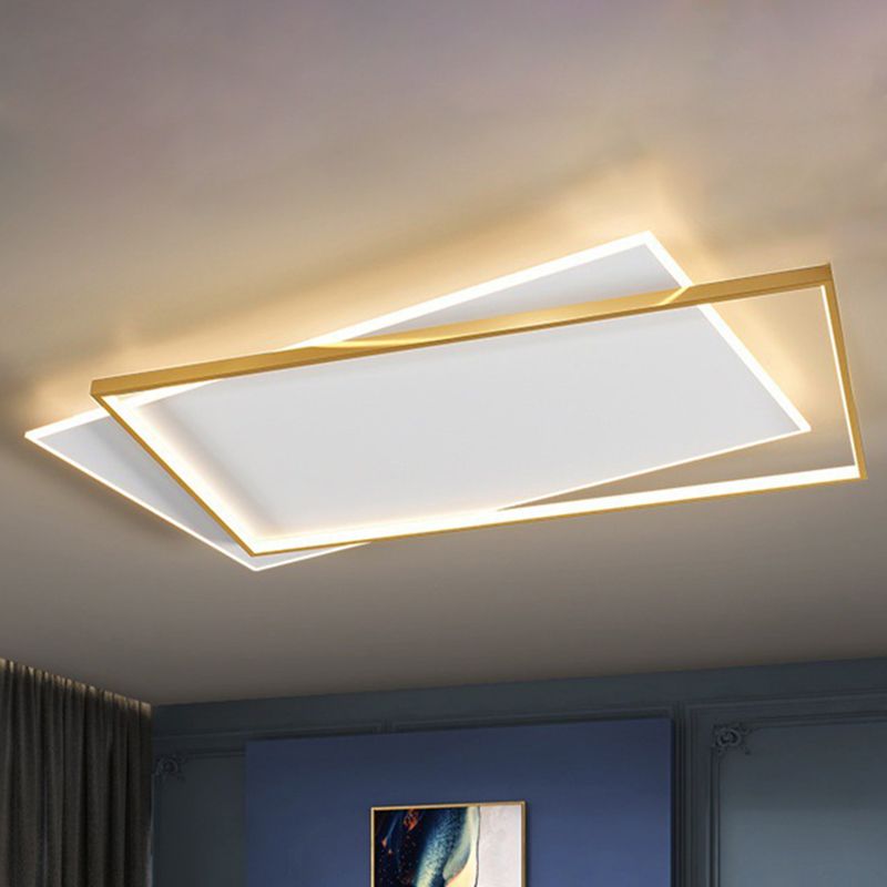 Doppelte Rechtecke Wohnzimmer Deckenbeleuchtung Acryl LED Moderne Deckeneinbaumontage