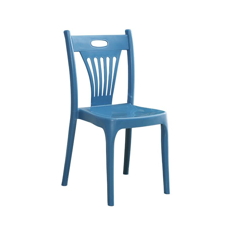 Silla de comedor de plástico de estilo moderno, silla lateral apilable sin brazos para cocina (juego de 4)