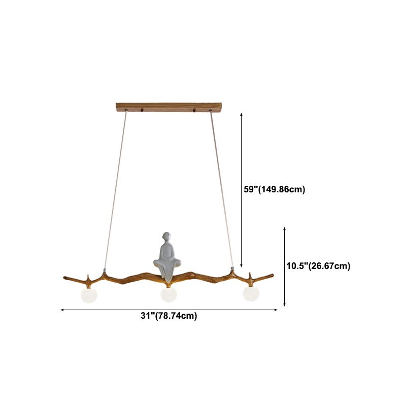 Modern Style Hanging Island Light Glass Hanging Lighting Fixture for Dining Room