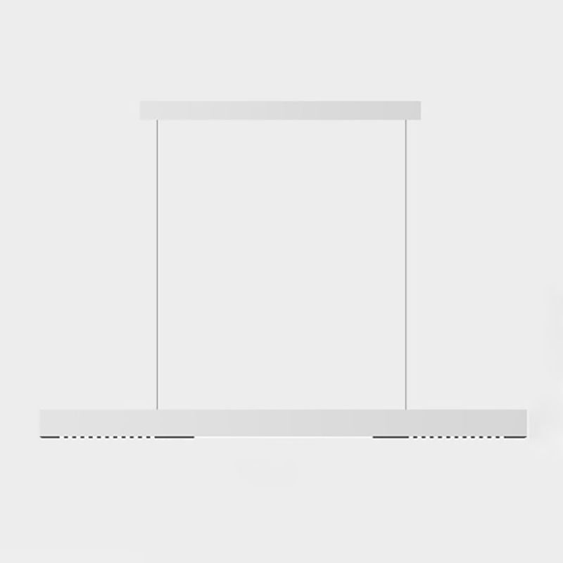 Modern Aluminum Island Light Fixture Rectangle 1-Head Restaurant LED Hanging Pendant Lamp