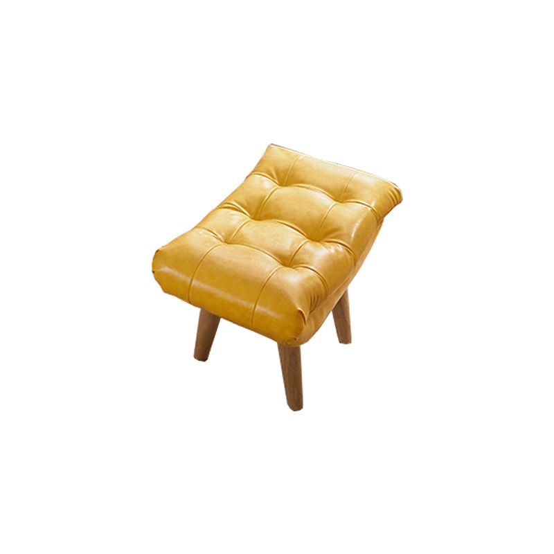 Leather Rocking Chair Plain Contemporary Tufted Cushions Rocking Chair with Ottoman