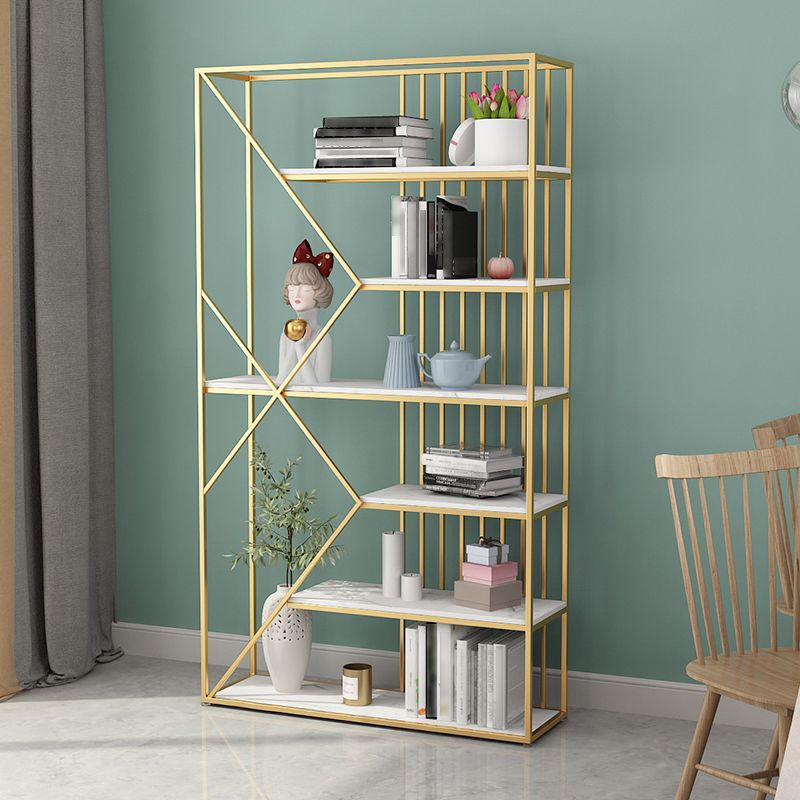 Glam Style Open Bookshelf Etagere Shelf Bookcase for Home Office