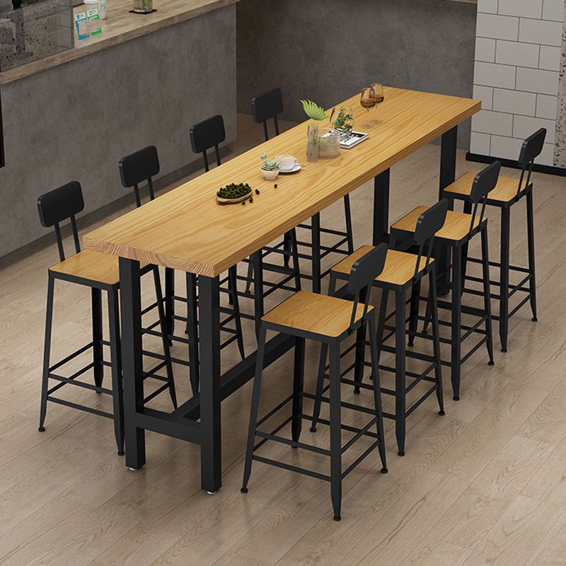 Modern Style 1/9 Pieces Bar Table Set Rectangle Pine Wood Counter Table for Cafe