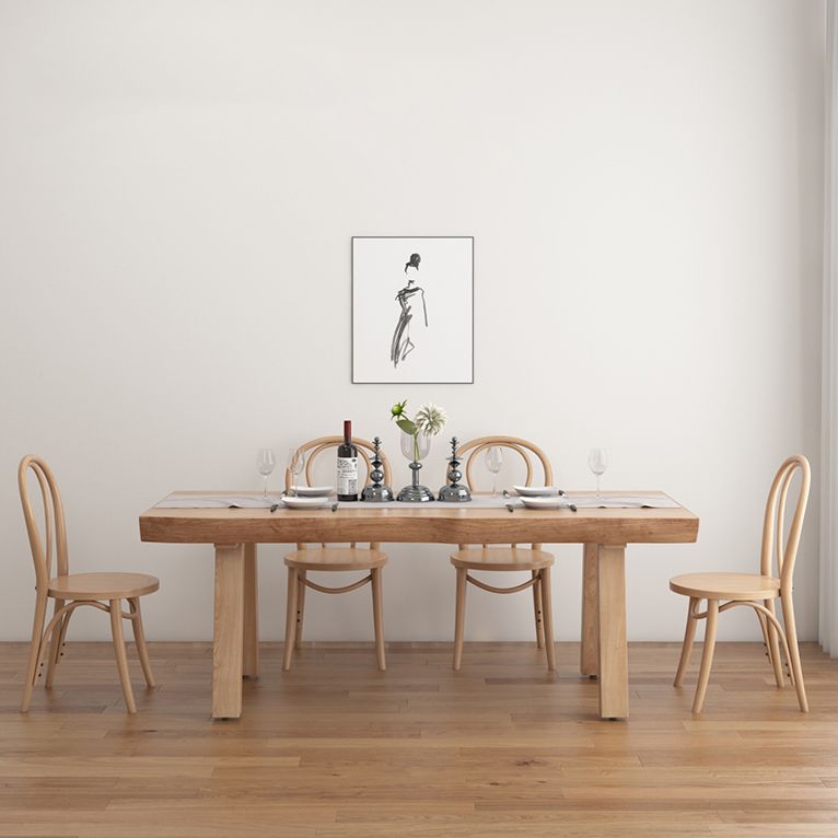 Modern 1/4/5/6 Pieces Dining Set Rectangle Pine Wood Dining Table Set