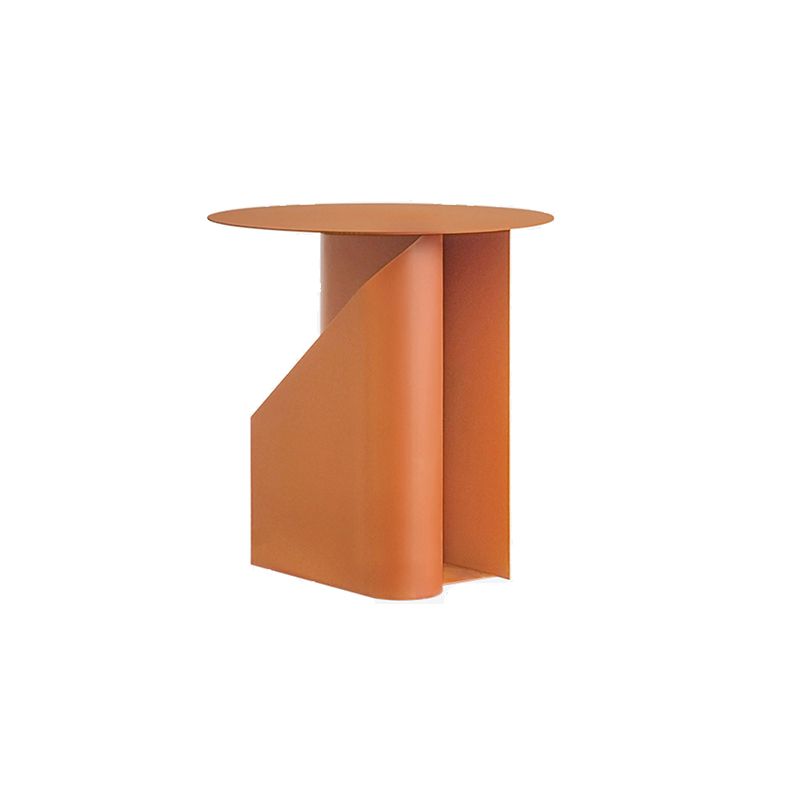Contemporary Round End Table 18.5" Tall Metal Pedestal Side Table
