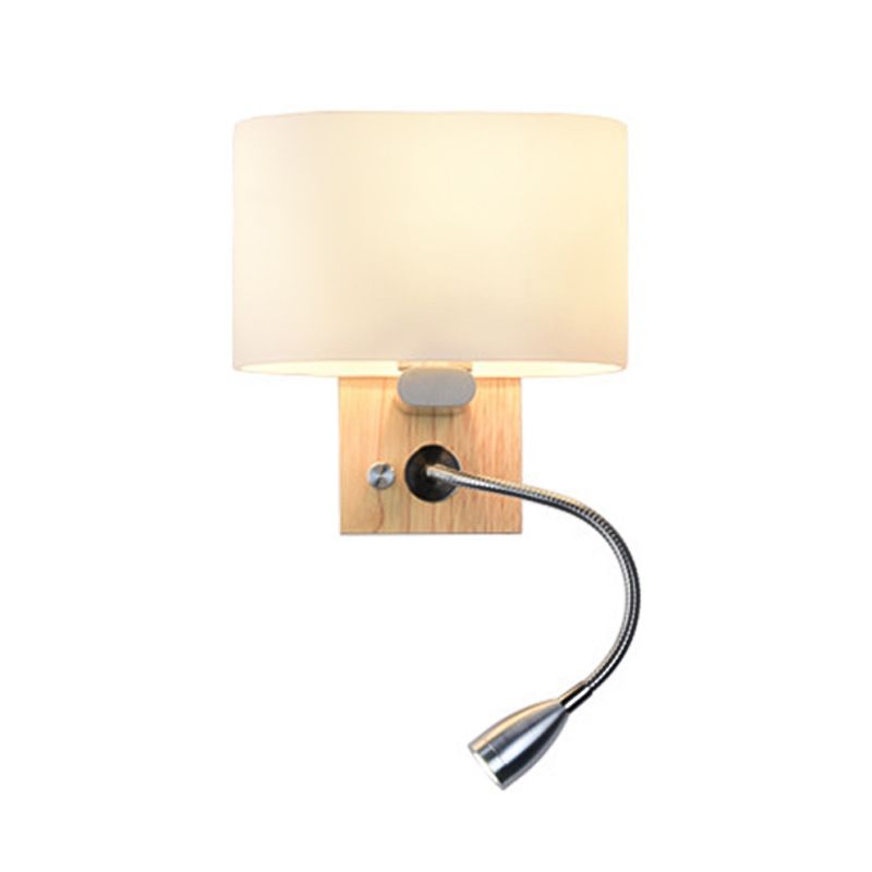 Oval Wall Sconce Lighting Modern Style Wood 2 Lights Wall Mounted Light