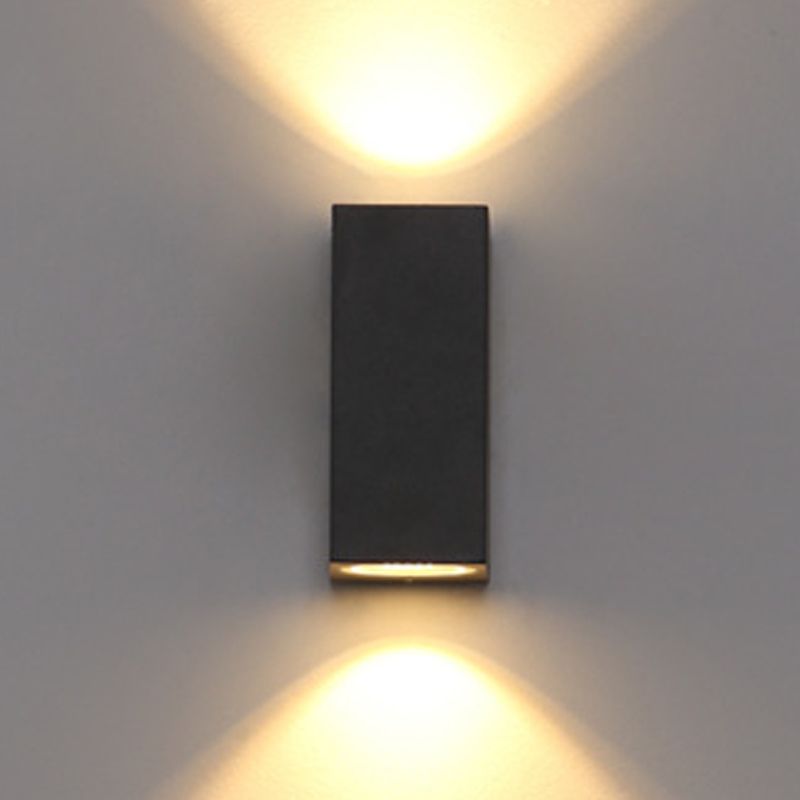 2 Lights Rectangular Wall Lighting Fixtures Modern Style Metal Wall Washer Sconce