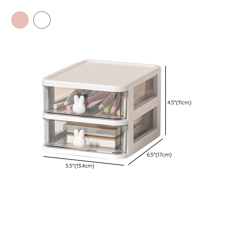 File Cabinet Rabbit Drawers Vertical Transparent Plastic File Cabinet for Home or Office