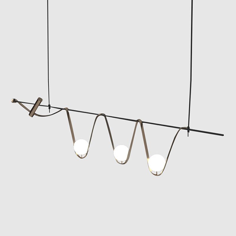 Contemporary Style Spherical Hanging Pendant Lights Glass 4- Light Pendant Light Fixtures