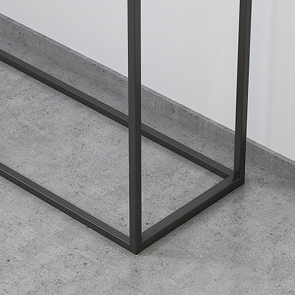 Rectangle Marble Top Console Table with Storage Shelf and Iron Frame Base